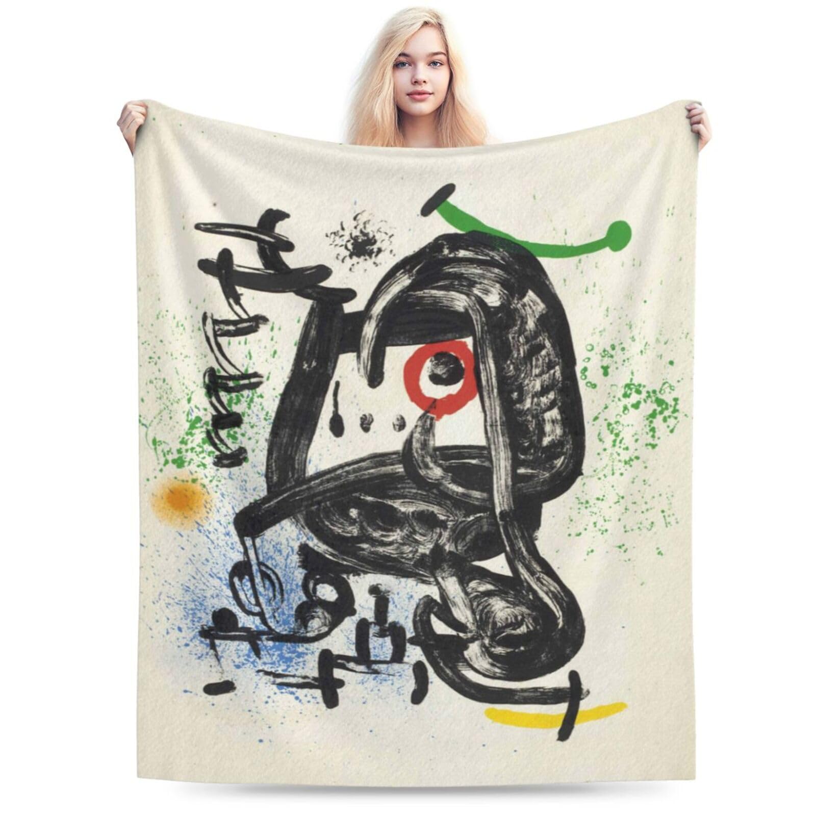 Amazon.co.jp: 毛布 世界の名画 ジョアン・ミロ抽象画 ブランケット